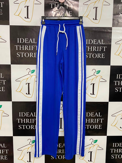 |XS| WAIST 22| A40| ROYAL BLUE SIDE-STRIPE ATHLETIC UTILITY TRACK PANTS