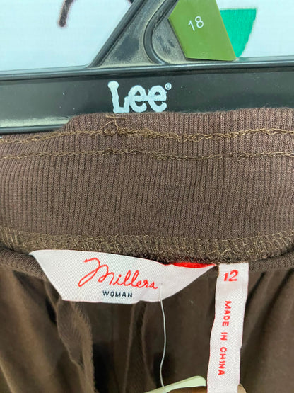 MILLERA |M| WAIST 28| A40| BROWN COTTON DRAWSTRING LOUNGE UTILITY PANTS
