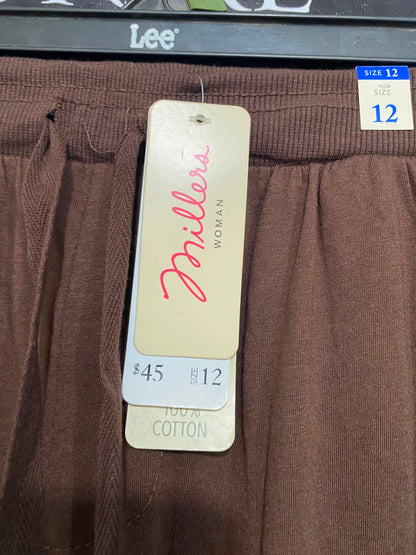MILLERA |M| WAIST 28| A40| BROWN COTTON DRAWSTRING LOUNGE UTILITY PANTS