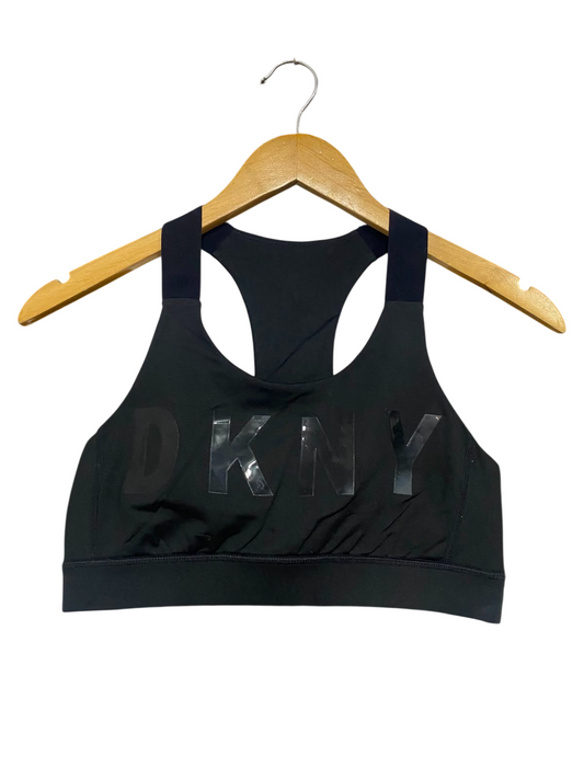 DKNY |S| BUST 13| A41| BLACK GLOSS LOGO ATHLETIC UTILITY SPORTS BRA