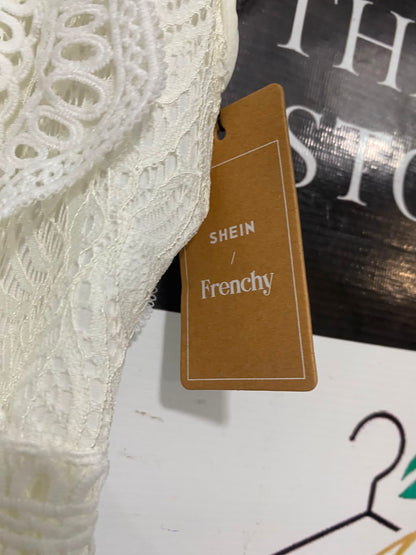 SHEIN |XS| BUST 14| A41| FRENCHY CREAM LACE CROPPED UTILITY TOP