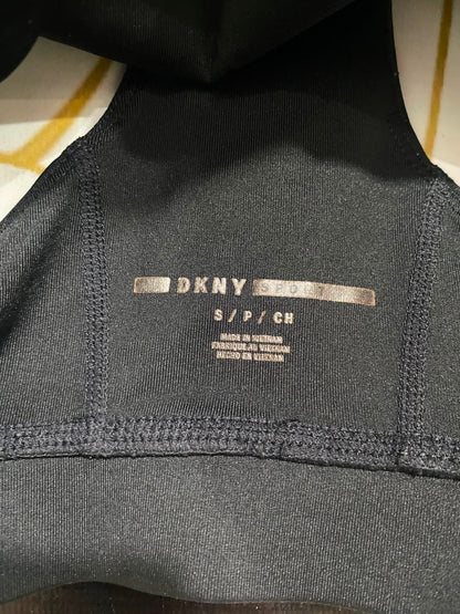 DKNY |S| BUST 13| A41| BLACK GLOSS LOGO ATHLETIC UTILITY SPORTS BRA