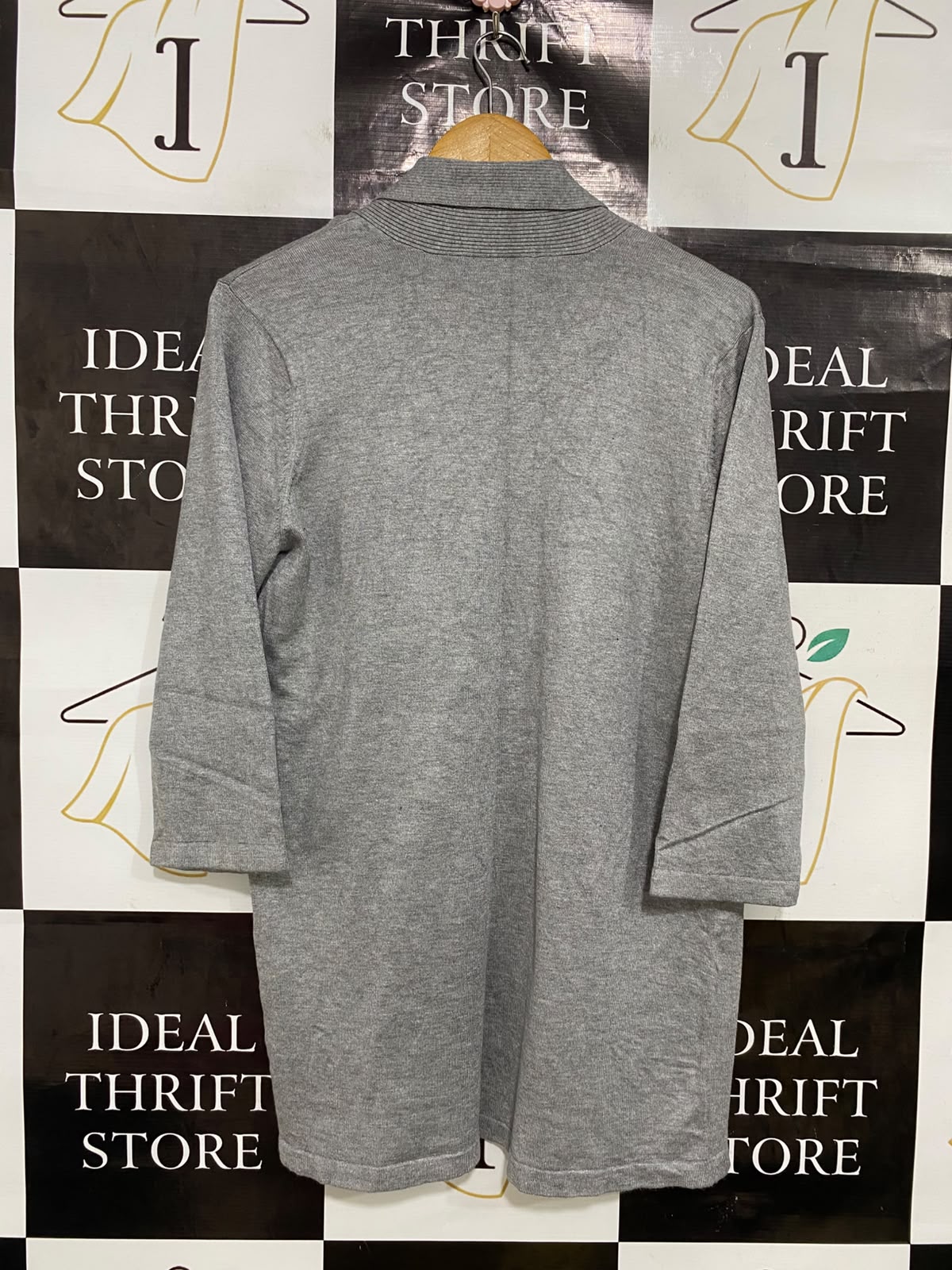 MILLERA |M| BUST 19| A41| GREY OPEN-FRONT KNIT UTILITY CARDIGAN