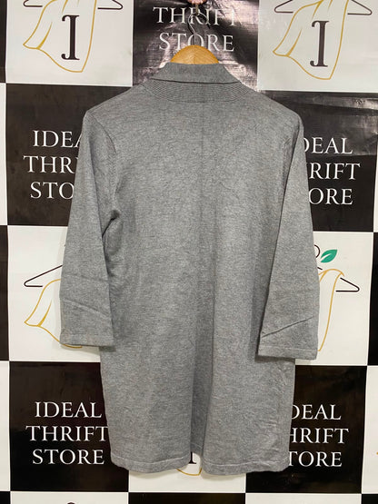 MILLERA |M| BUST 19| A41| GREY OPEN-FRONT KNIT UTILITY CARDIGAN