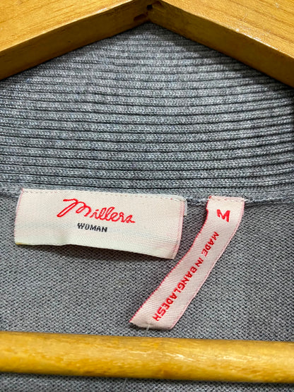 MILLERA |M| BUST 19| A41| GREY OPEN-FRONT KNIT UTILITY CARDIGAN