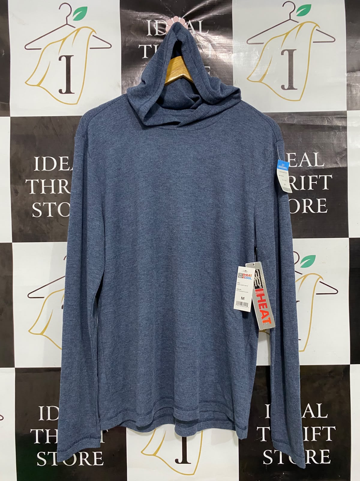 HEAT |M| BUST 19| A41| BLUE HEAT THERMAL HOODED UTILITY PULLOVER