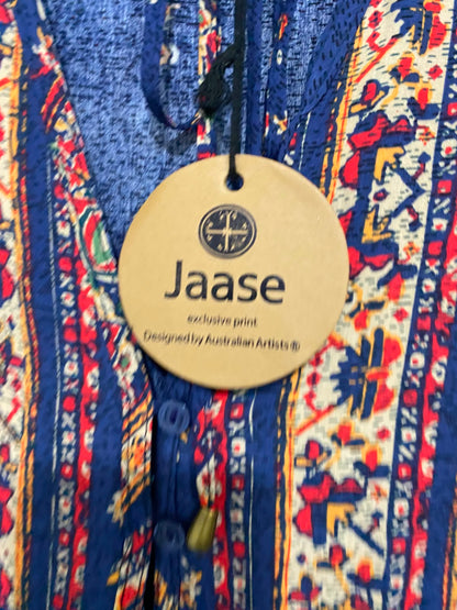 JAASE |L| BUST 22| A41| BLUE BOHEMIAN FLORAL PRINT UTILITY MIDI DRESS