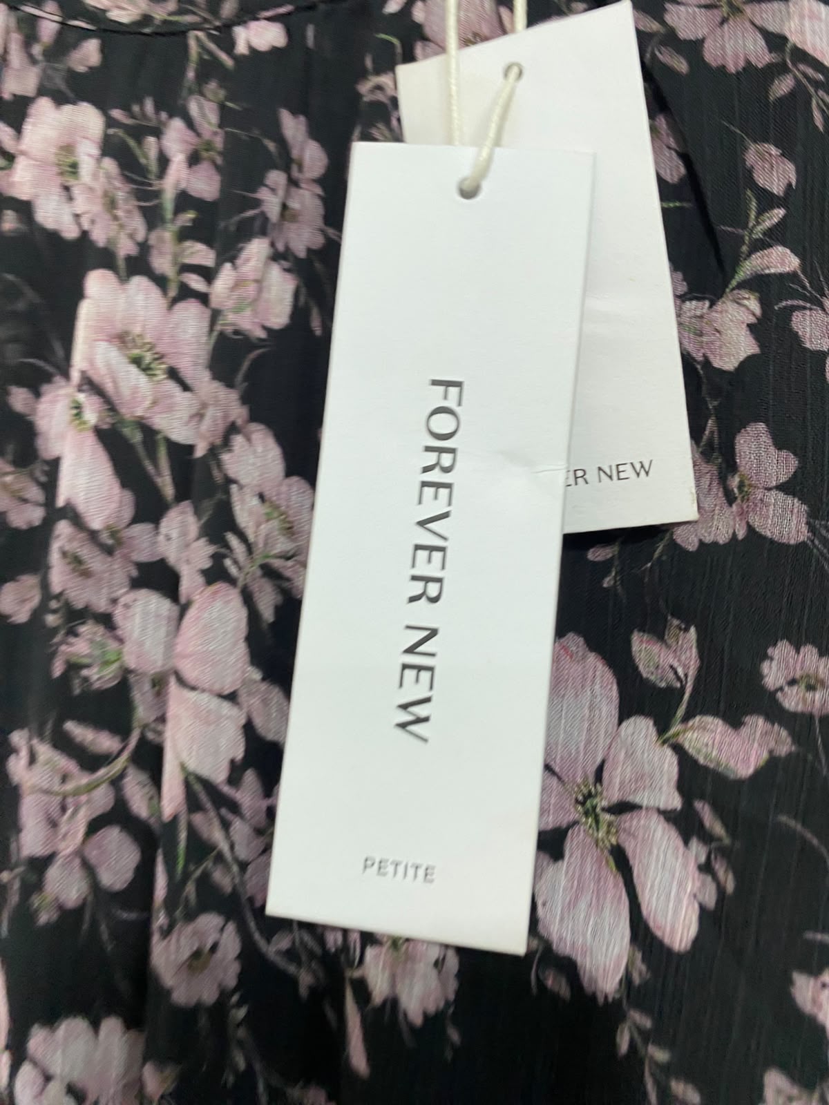 FOREVER NEW |S| BUST 16| A41| BLACK AND PINK FLORAL RUFFLE UTILITY MINI DRESS