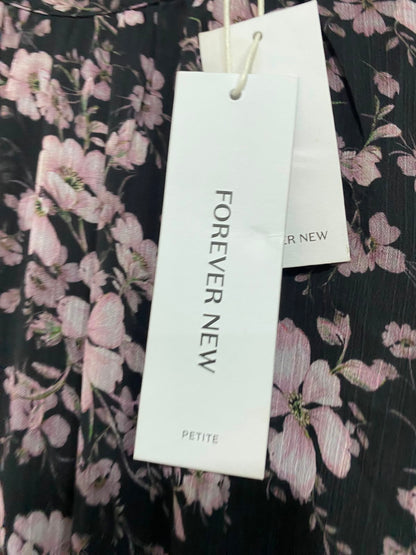 FOREVER NEW |S| BUST 16| A41| BLACK AND PINK FLORAL RUFFLE UTILITY MINI DRESS