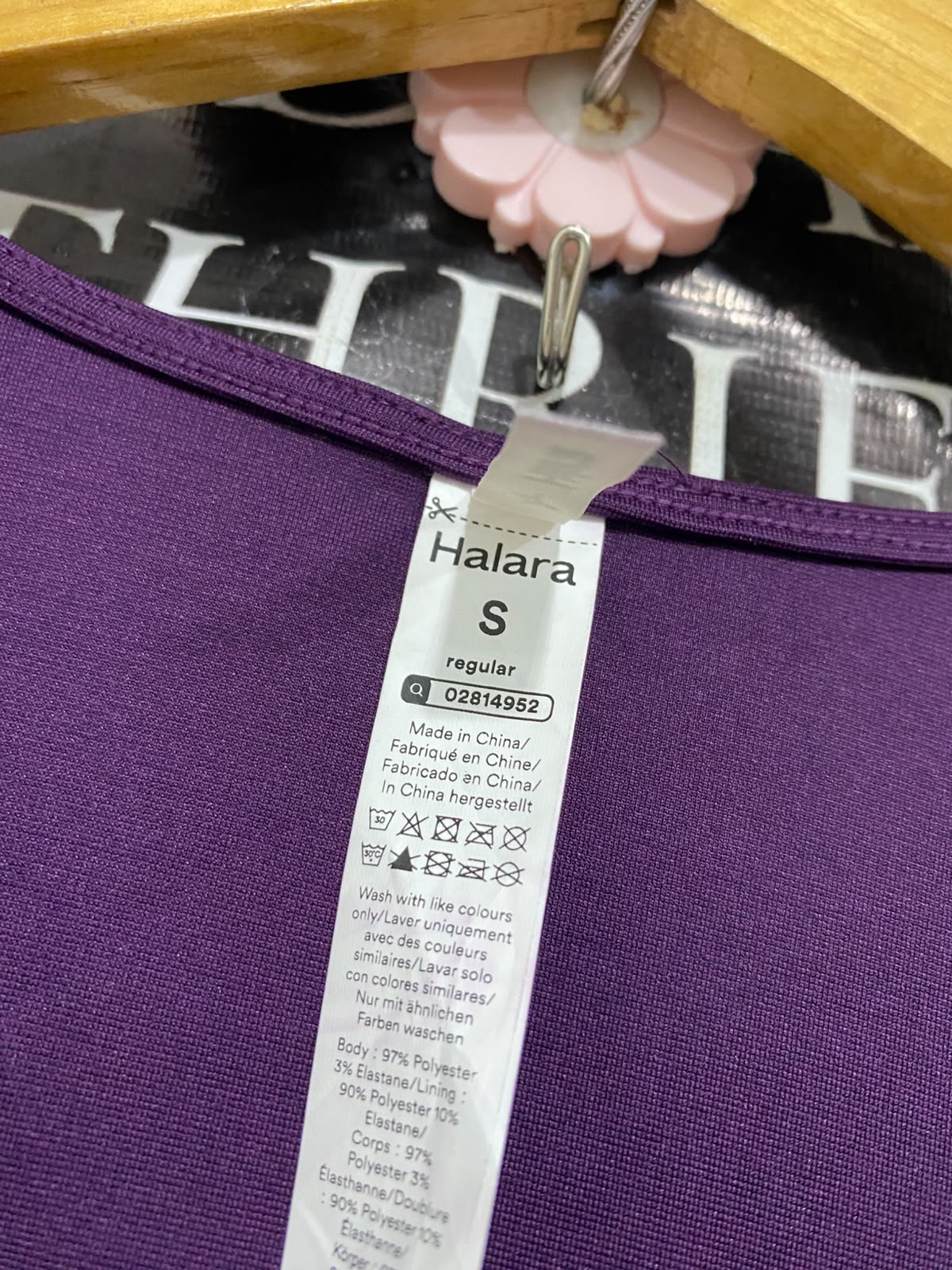 HALARA |S| BUST 15| A41| PURPLE V-NECK SLEEVELESS UTILITY WIDE-LEG JUMPSUIT