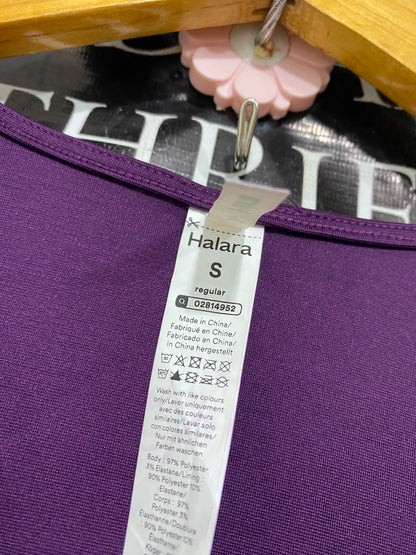 HALARA |S| BUST 15| A41| PURPLE V-NECK SLEEVELESS UTILITY WIDE-LEG JUMPSUIT