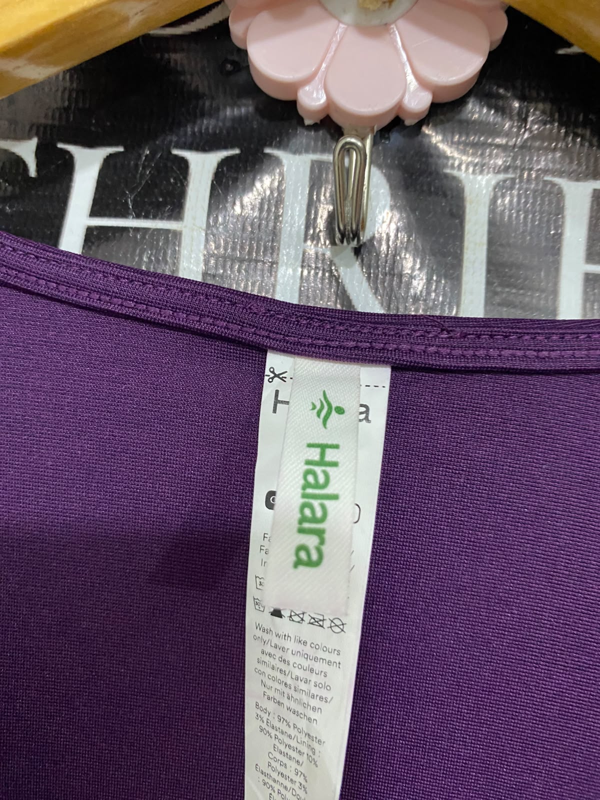 HALARA |S| BUST 15| A41| PURPLE V-NECK SLEEVELESS UTILITY WIDE-LEG JUMPSUIT