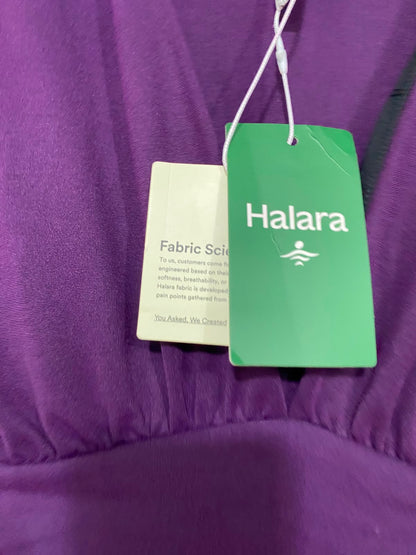 HALARA |S| BUST 15| A41| PURPLE V-NECK SLEEVELESS UTILITY WIDE-LEG JUMPSUIT