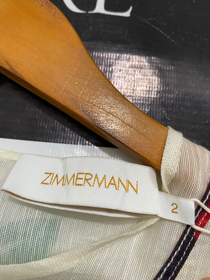 ZIMMERMANN |S| BUST 17| A41| MULTICOLOR FLORAL STRAPPY ORGANZA UTILITY MINI DRESS