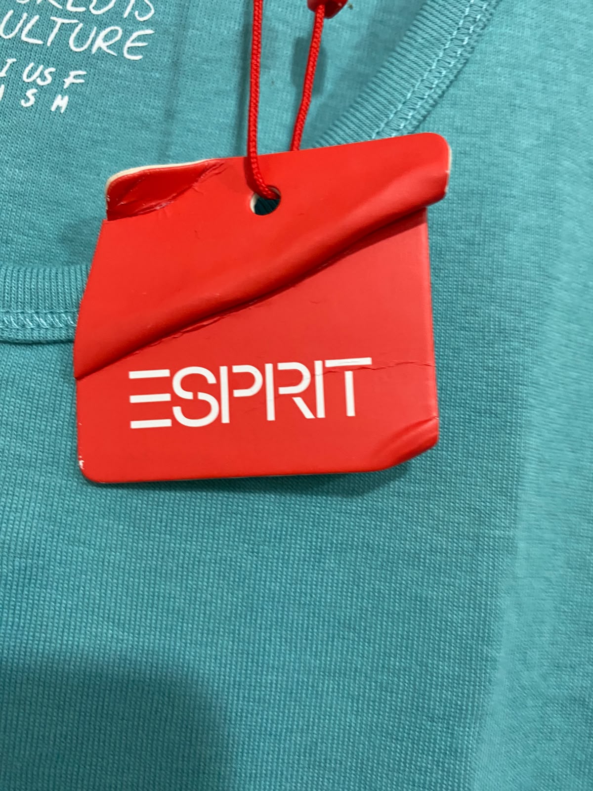 ESPRIT |S| BUST 14| A40| TEAL BLUE RIBBED COTTON UTILITY TANK TOP