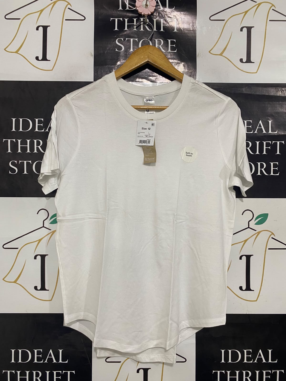 ANKO |M| BUST 19| A40| WHITE SOFT-TOUCH TENCEL ESSENTIAL UTILITY T-SHIRT