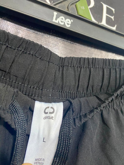 CIRCUIT |L| WAIST 30| A40| BLACK ATHLETIC DRAWSTRING UTILITY SHORTS