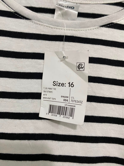 ANKO |L| BUST 21| A40| BLACK AND WHITE STRIPED TENCEL UTILITY T-SHIRT