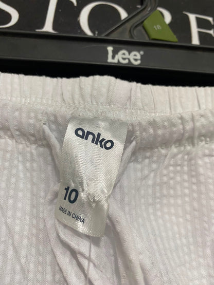 ANKO |M| WAIST 28| A40| WHITE STRIPED WIDE-LEG DRAWSTRING UTILITY TROUSERS