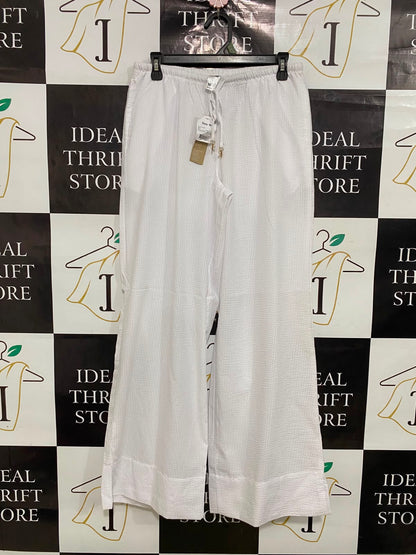 ANKO |M| WAIST 28| A40| WHITE STRIPED WIDE-LEG DRAWSTRING UTILITY TROUSERS