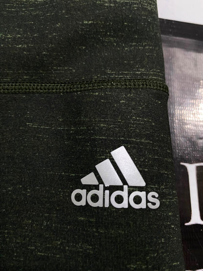 ADIDAS |M| WAIST 28| A40| OLIVE GREEN HEATHERED PERFORMANCE CROPPED LEGGINGS