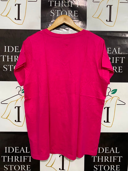 SLAZENGER |XL| BUST 21| A40| MAGENTA V-NECK ATHLETIC UTILITY T-SHIRT