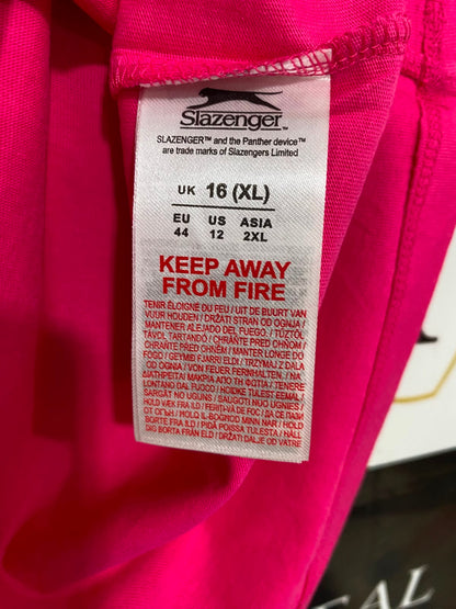 SLAZENGER |XL| BUST 21| A40| MAGENTA V-NECK ATHLETIC UTILITY T-SHIRT