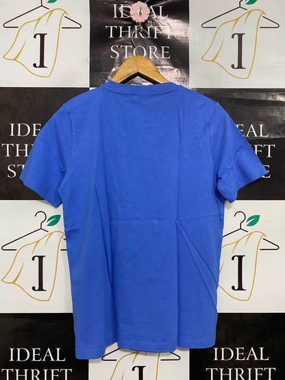 TARGET WOMAN |XS| BUST 18| A40| BLUE "IL SOLE LA LUNA" GRAPHIC UTILITY T-SHIRT