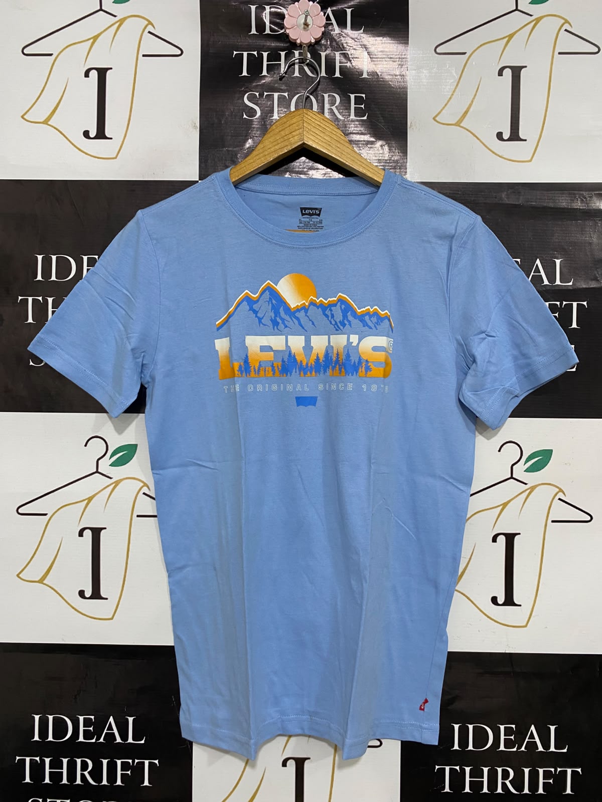 LEVIS |XL| BUST 17| A40| LIGHT BLUE MOUNTAIN LOGO UTILITY T-SHIRT