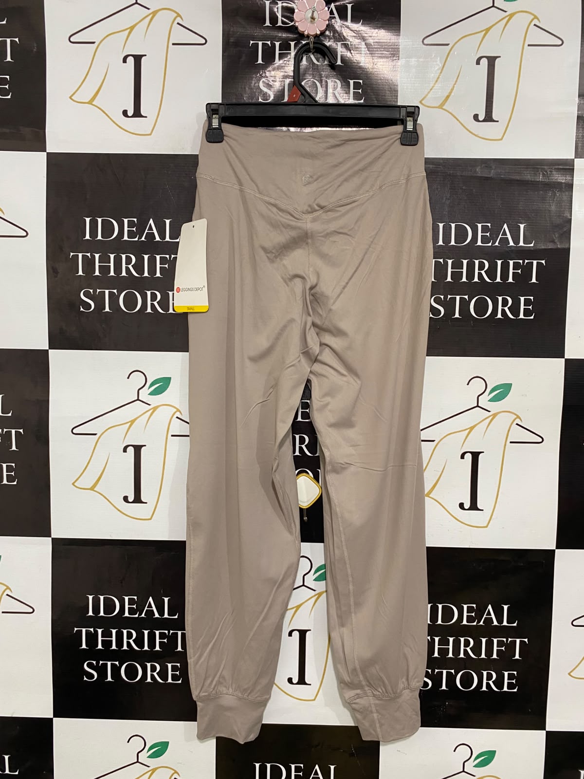 LEGGINGS DEPOT |S| WAIST 24| A40| BEIGE UTILITY JOGGER TROUSERS