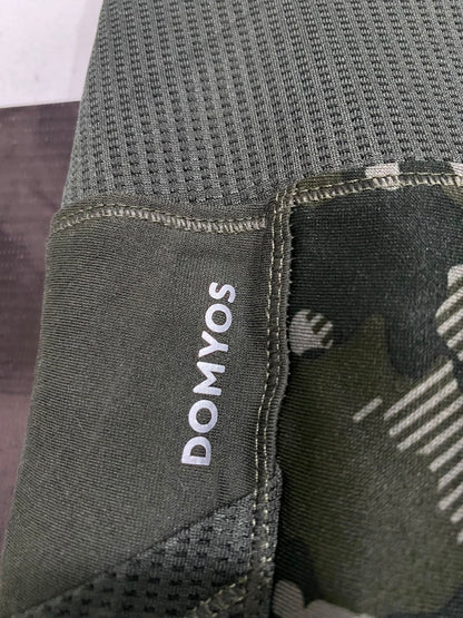 DOMYOS |XXS| WAIST 20| A40| GREEN CAMO PANELLED PERFORMANCE UTILITY LEGGINGS
