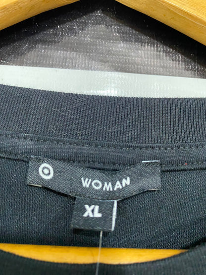 TARGET WOMAN |XL| BUST 28| A40| BLACK ASYMMETRIC GATHERED UTILITY T-SHIRT