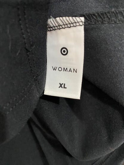 TARGET WOMAN |XL| BUST 28| A40| BLACK ASYMMETRIC GATHERED UTILITY T-SHIRT
