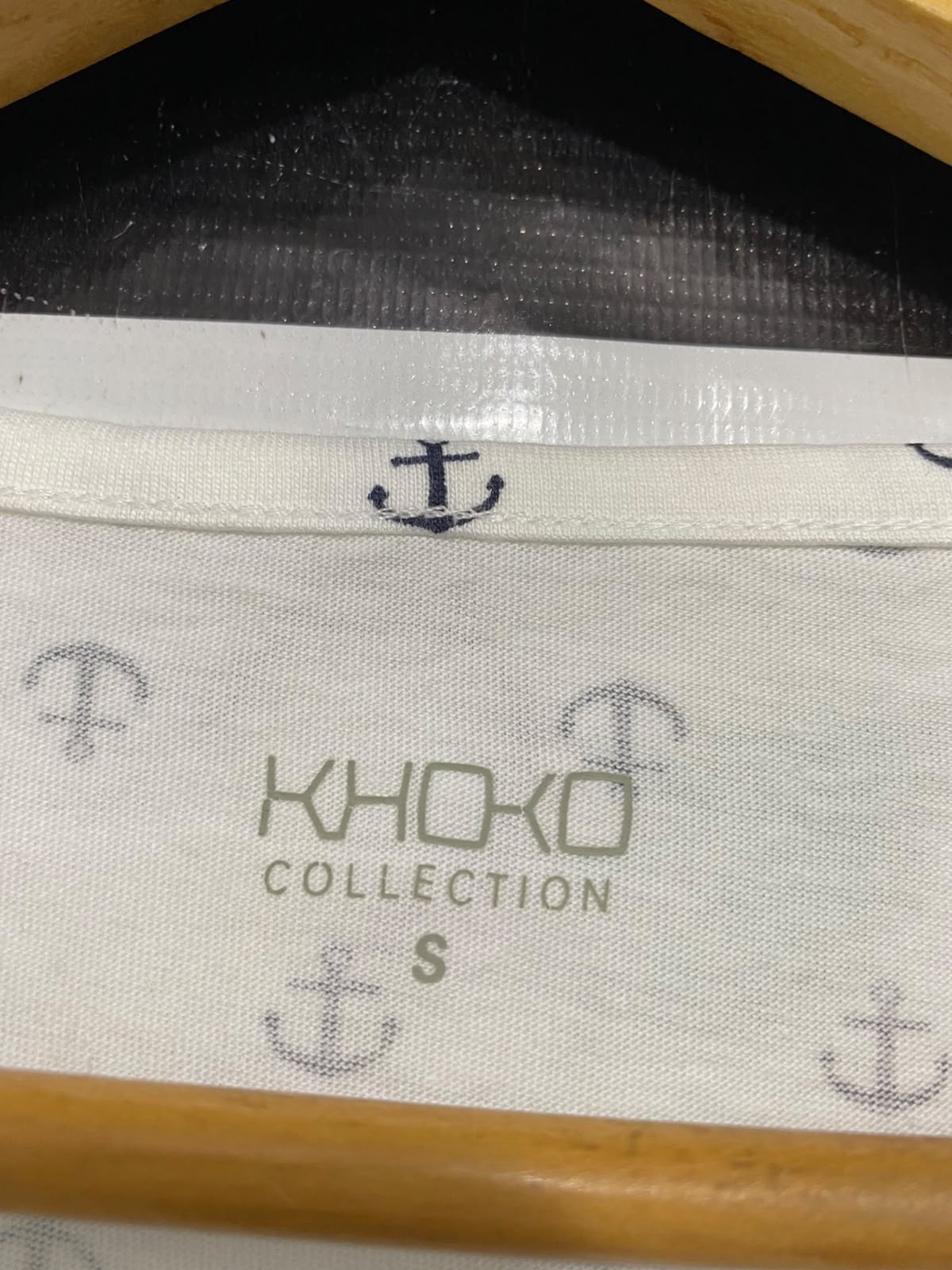 KHOKO |S| BUST 19| A40| WHITE ANCHOR PRINT UTILITY T-SHIRT