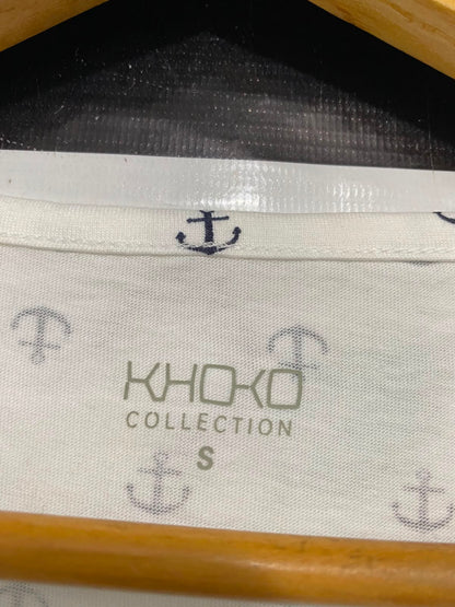KHOKO |S| BUST 19| A40| WHITE ANCHOR PRINT UTILITY T-SHIRT