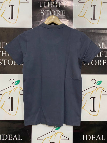 UNIQLO |XS| BUST 16| A40| SLATE BLUE RIBBED CREWNECK UTILITY T-SHIRT