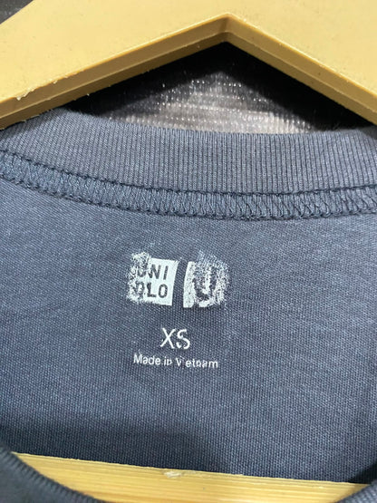 UNIQLO |XS| BUST 16| A40| SLATE BLUE RIBBED CREWNECK UTILITY T-SHIRT