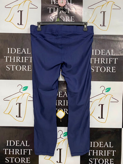 UNDER ARMOUR |L| WAIST 28| A40| NAVY AND BLUE COLOUR-BLOCK PERFORMANCE UTILITY LEGGINGS