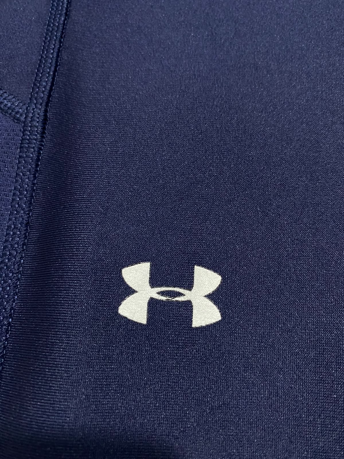 UNDER ARMOUR |L| WAIST 28| A40| NAVY AND BLUE COLOUR-BLOCK PERFORMANCE UTILITY LEGGINGS