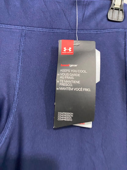 UNDER ARMOUR |L| WAIST 28| A40| NAVY AND BLUE COLOUR-BLOCK PERFORMANCE UTILITY LEGGINGS