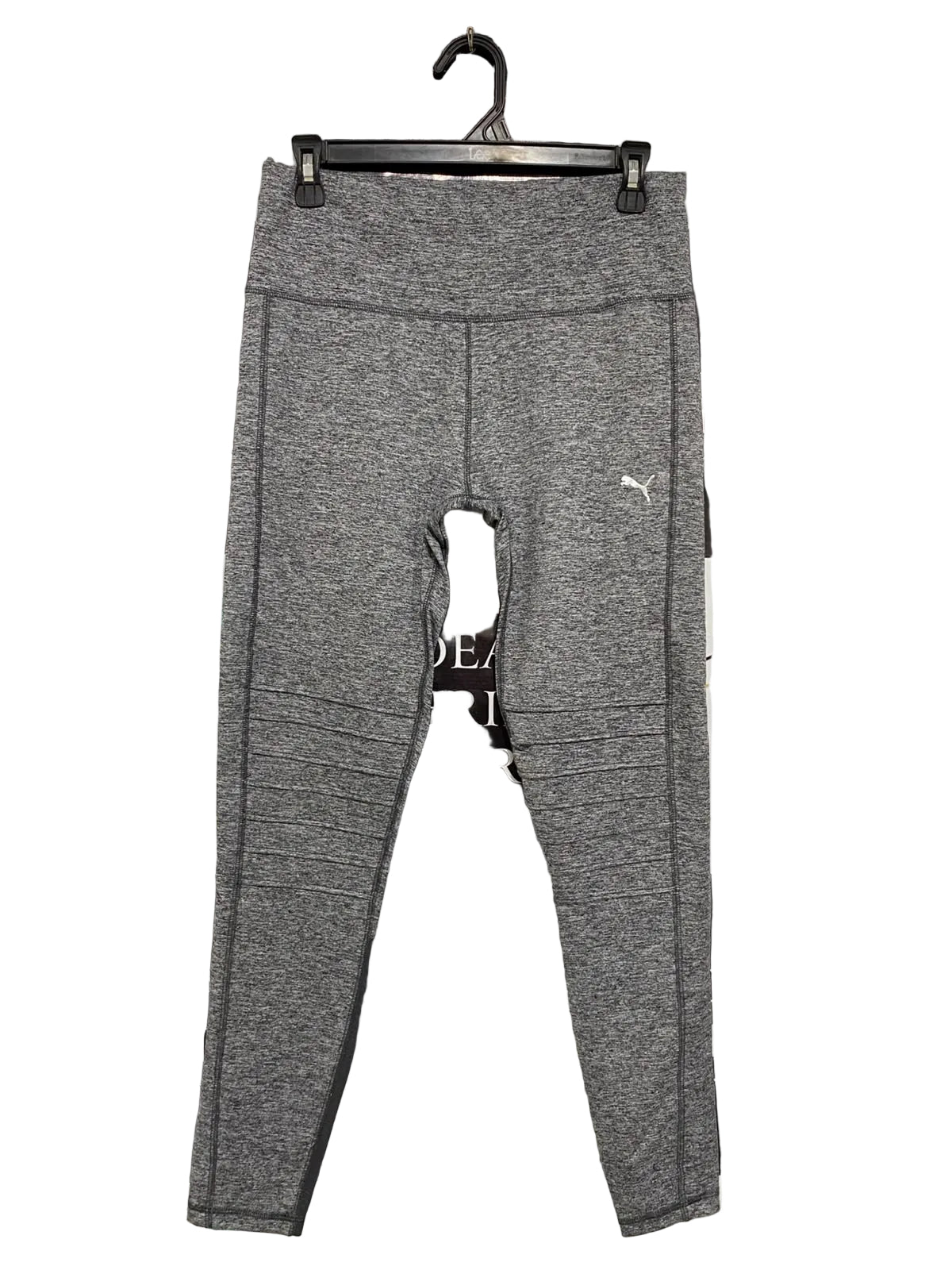 PUMA |XL| WAIST 28| A40| HEATHER GREY MOTO-DETAIL PERFORMANCE UTILITY LEGGINGS