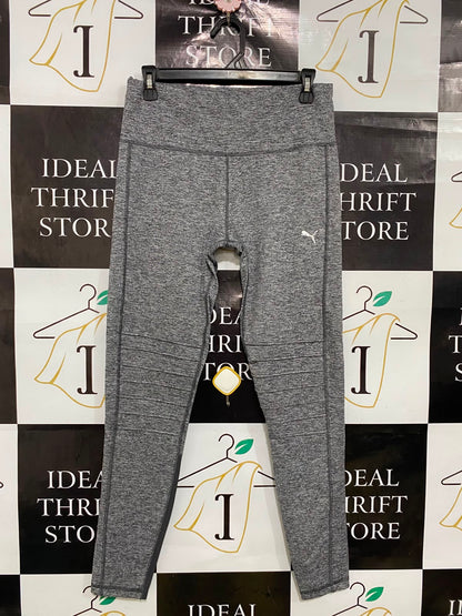 PUMA |XL| WAIST 28| A40| HEATHER GREY MOTO-DETAIL PERFORMANCE UTILITY LEGGINGS