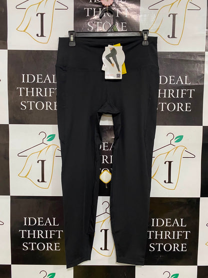 CRANE |XL| WAIST 30| A40| BLACK HIGH-RISE POCKET PERFORMANCE UTILITY LEGGINGS