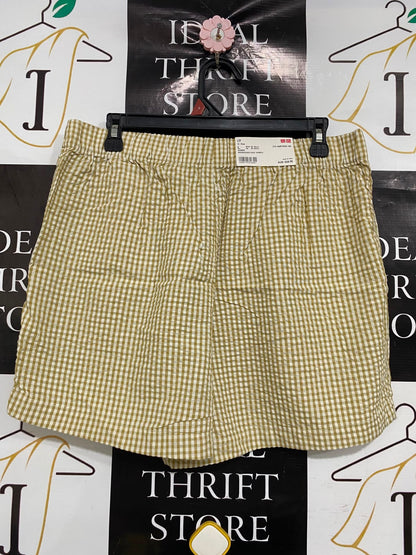 UNIQLO |L| WAIST 30| A40| MUSTARD GINGHAM CHECK LOUNGE UTILITY SHORTS