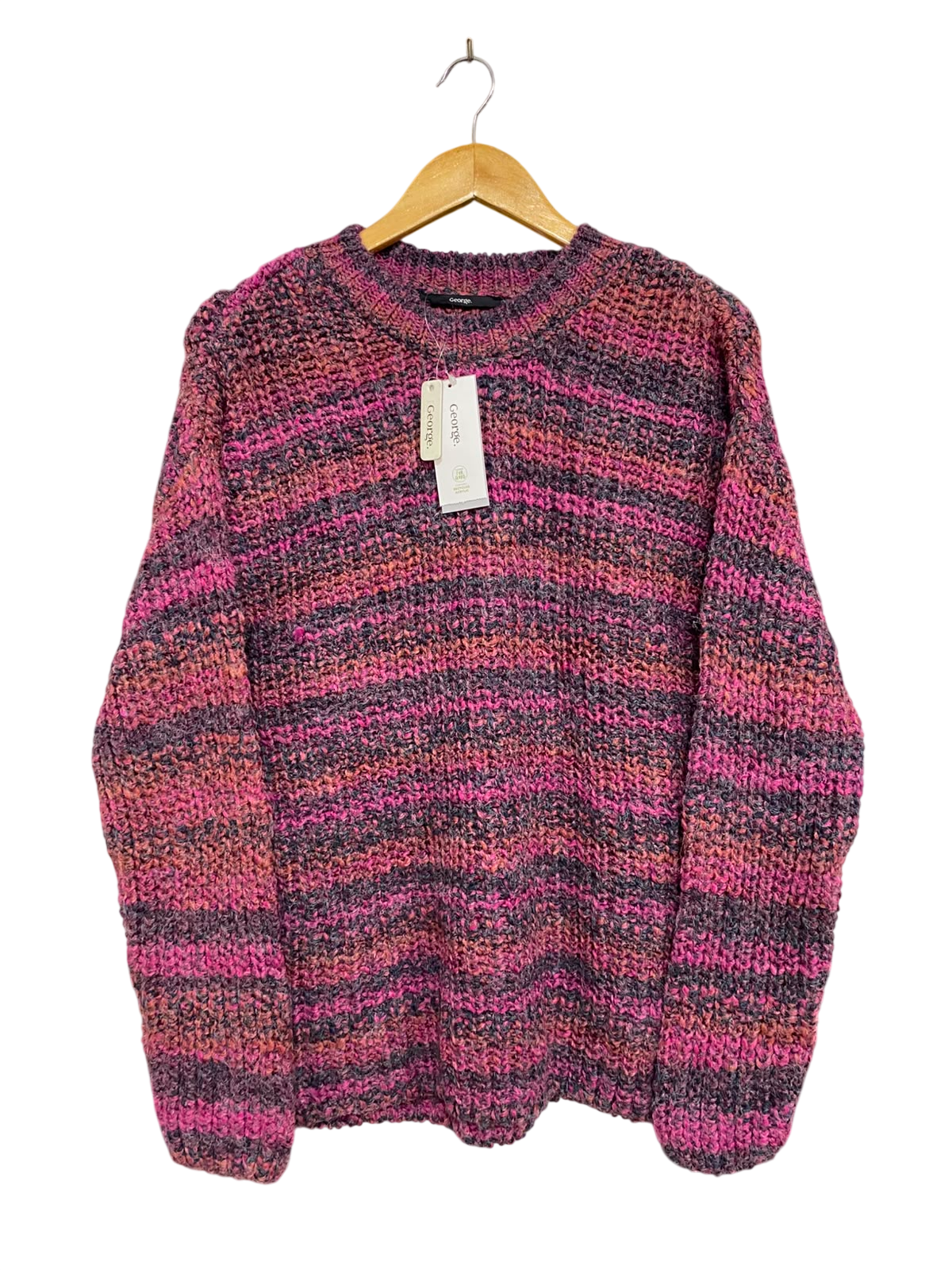 GEORGE |M| BUST 19| A41| MULTICOLOR CHUNKY KNIT UTILITY SWEATER