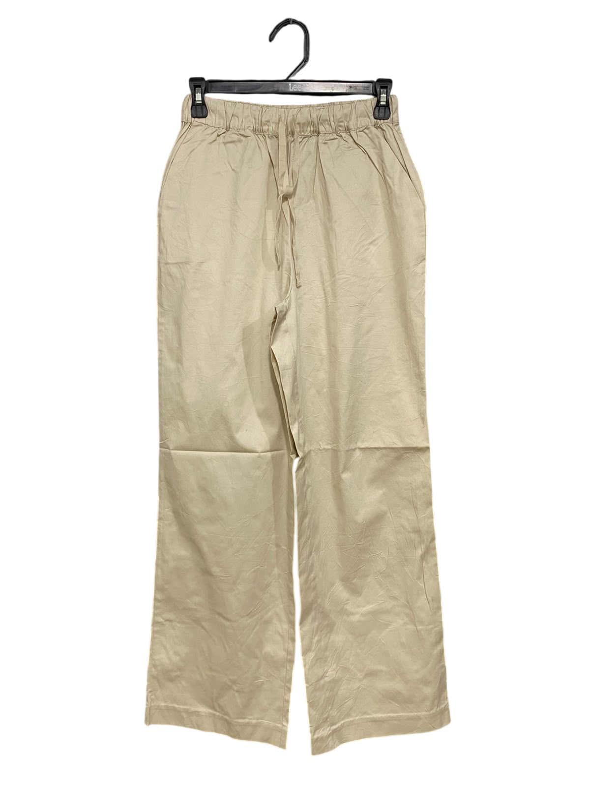 NUDELUCY |S| WAIST 24| A41| BEIGE UTILITY DRAWSTRING WIDE-LEG TROUSERS