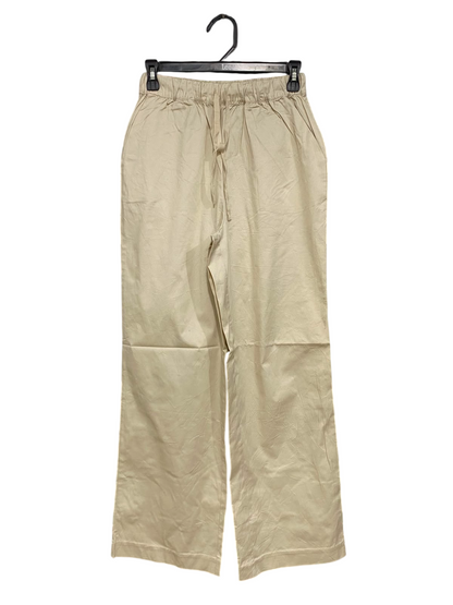 NUDELUCY |S| WAIST 24| A41| BEIGE UTILITY DRAWSTRING WIDE-LEG TROUSERS