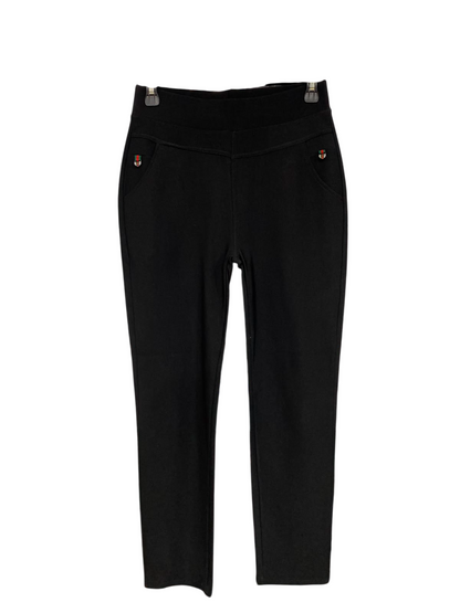 |S| WAIST 26| A41| BLACK TAILORED POCKET UTILITY TROUSERS