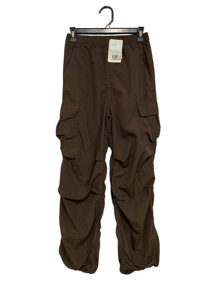 H&M |S| WAIST 26| A41| BROWN MULTI-POCKET PARACHUTE UTILITY CARGO PANTS