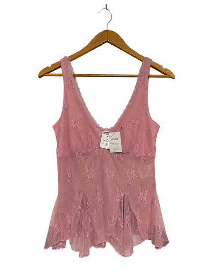 COTTON ON |S| BUST 14| A41| DUSTY PINK LACE PEPLUM UTILITY TANK TOP